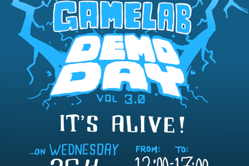 The Demoday vol 3 poster. Made by Mikael Joensuu.